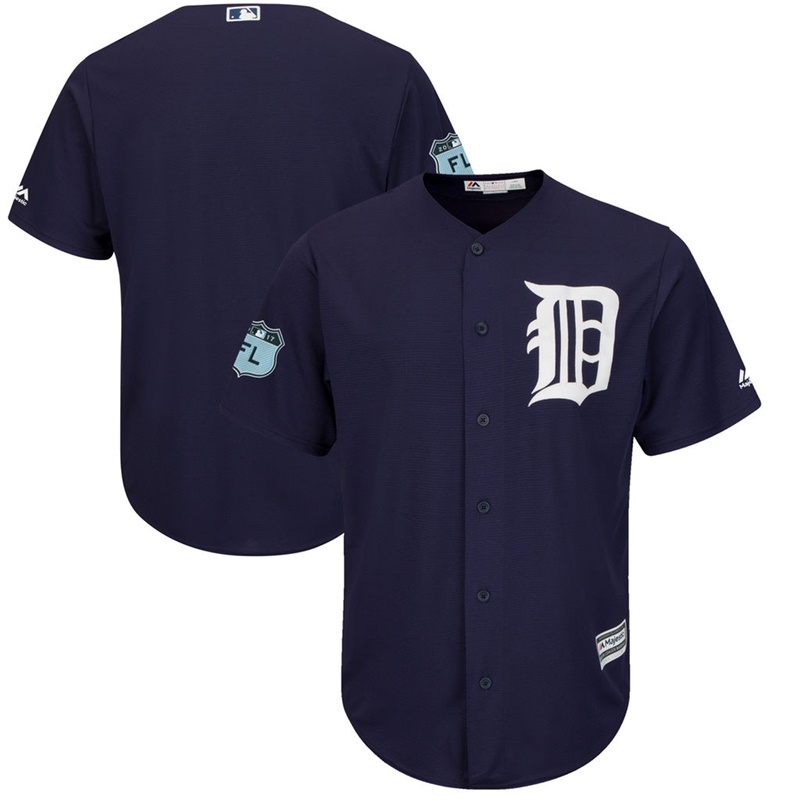 Men's Detroit Tigers Navy 2017 Spring Training Cool Base Authentic Team Jersey