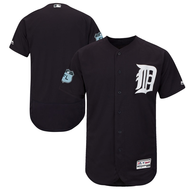 Men's Detroit Tigers Navy 2017 Spring Training Flex Base Authentic Team Jersey