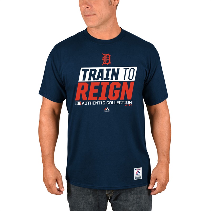 Men's Detroit Tigers Navy 2017 Spring Training Train to Reign Authentic Collection T-Shirt