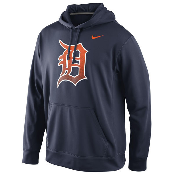 Men's Detroit Tigers Navy/Orange Primary Logo Fleece Pullover Hoodie