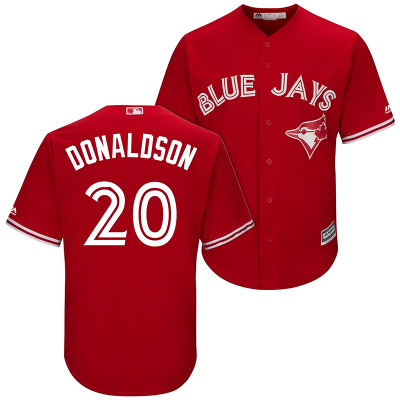 Men's Toronto Blue Jays Josh Donaldson #20 2017 Alternate Scarlet Cool Base Jersey