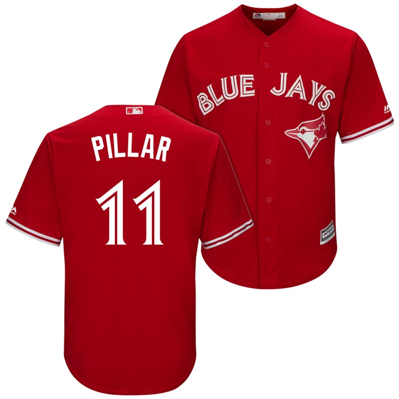 Men's Toronto Blue Jays Kevin Pillar #11 2017 Alternate Scarlet Cool Base Jersey