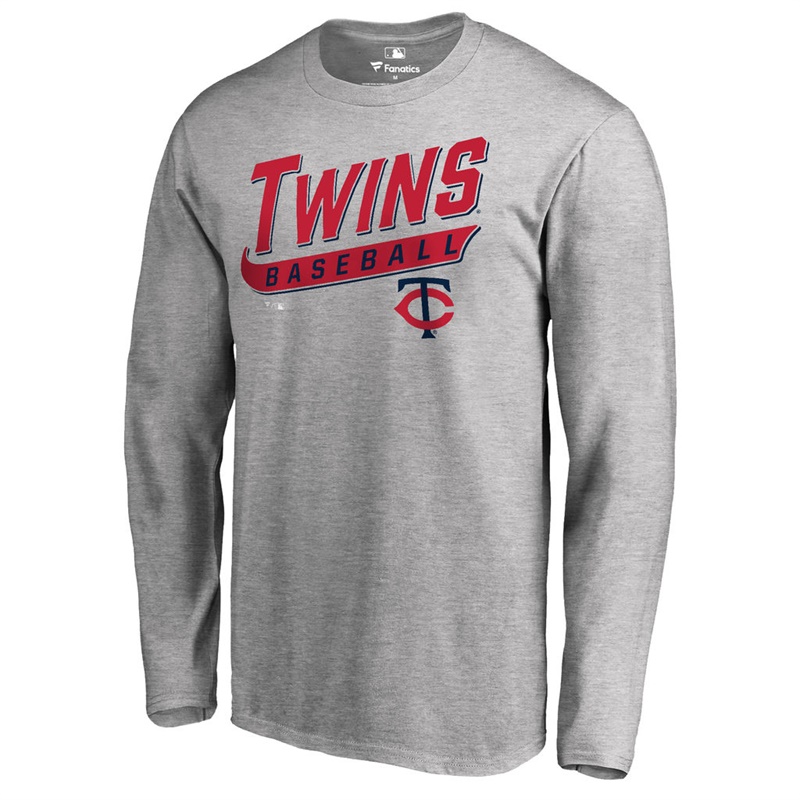 Men's Minnesota Twins Heathered Gray Baseline Long Sleeve Legend T-Shirt