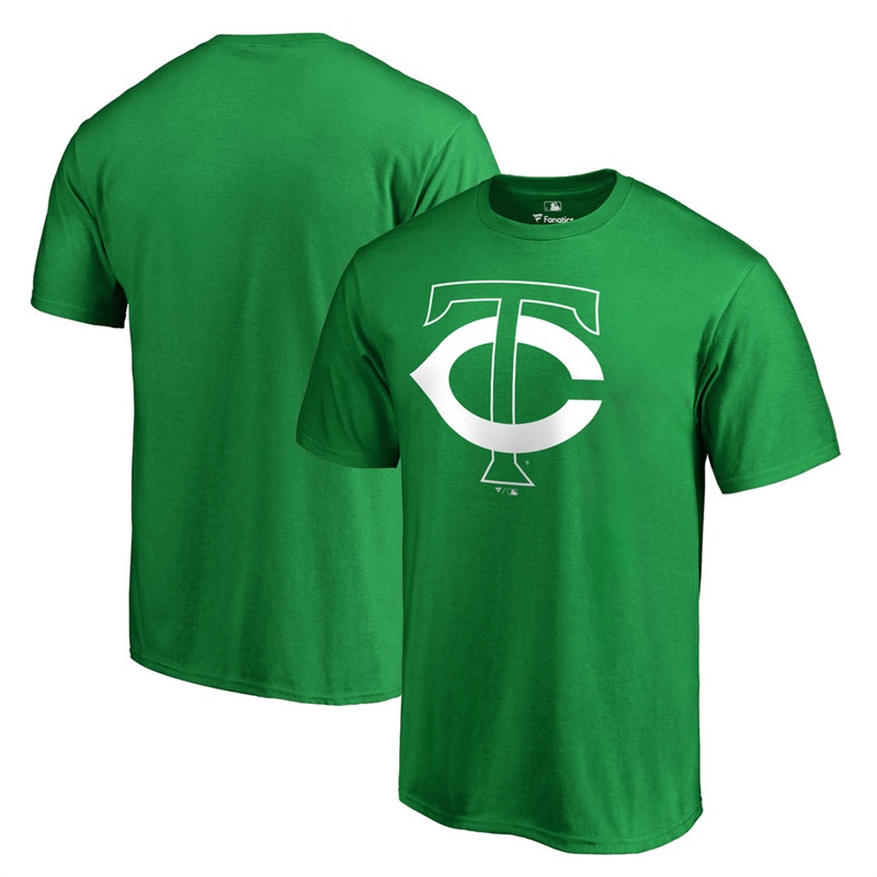 Men's Minnesota Twins Kelly Green St. Patrick's Day White Logo T-Shirt