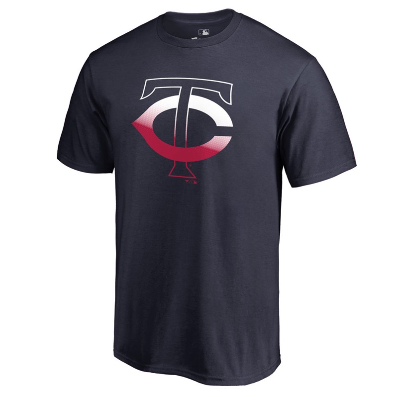 Men's Minnesota Twins Navy Gradient Logo Short Sleeve T-Shirt