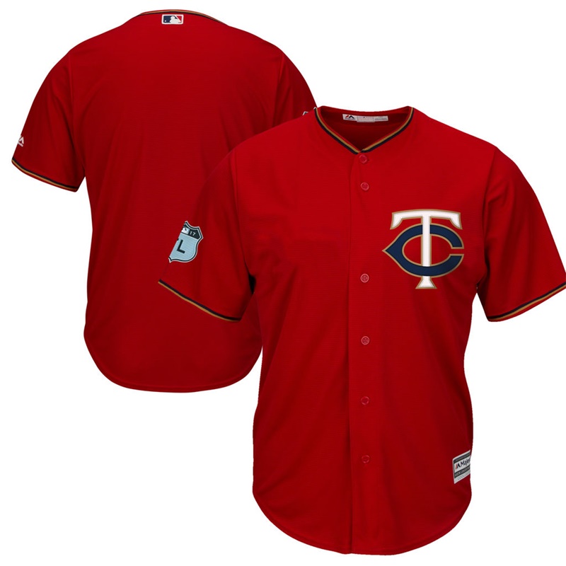 Men's Minnesota Twins Scarlet 2017 Spring Training Cool Base Authentic Team Jersey