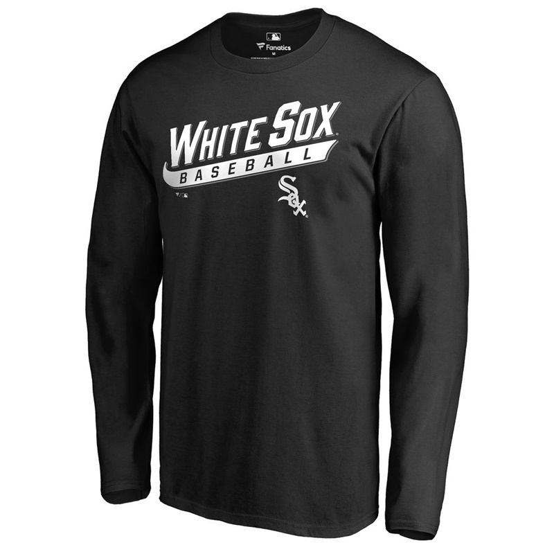 Men's Chicago White Sox Black Baseline Long Sleeve Legend T-Shirt