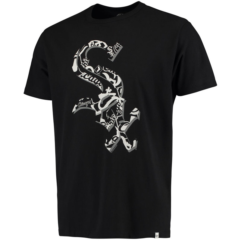 Men's Chicago White Sox Black Crosstown Aloha Flanker Short Sleeve T-Shirt