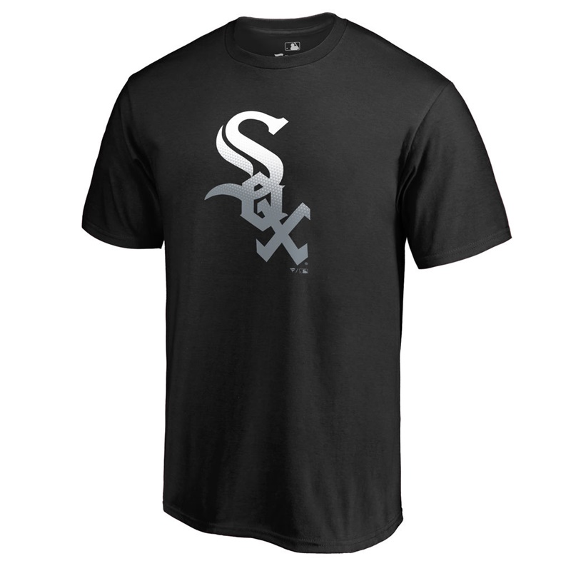 Men's Chicago White Sox Black Gradient Logo Short Sleeve T-Shirt