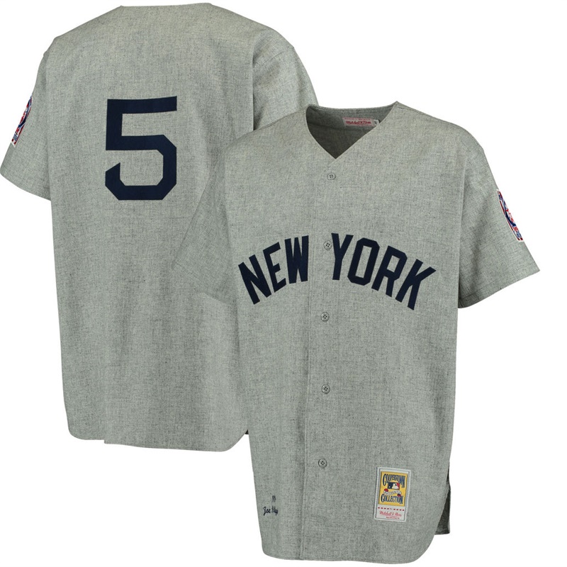 Men's New York Yankees Joe DiMaggio Gray Cooperstown Collection Throwback Authentic Team Jersey