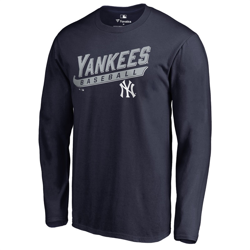 Men's New York Yankees Navy Baseline Long Sleeve Legend T-Shirt