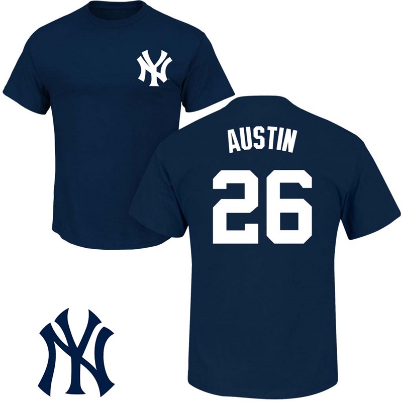 Men's New York Yankees Tyler Austin #26 Navy Roster Name and Number T-Shirt