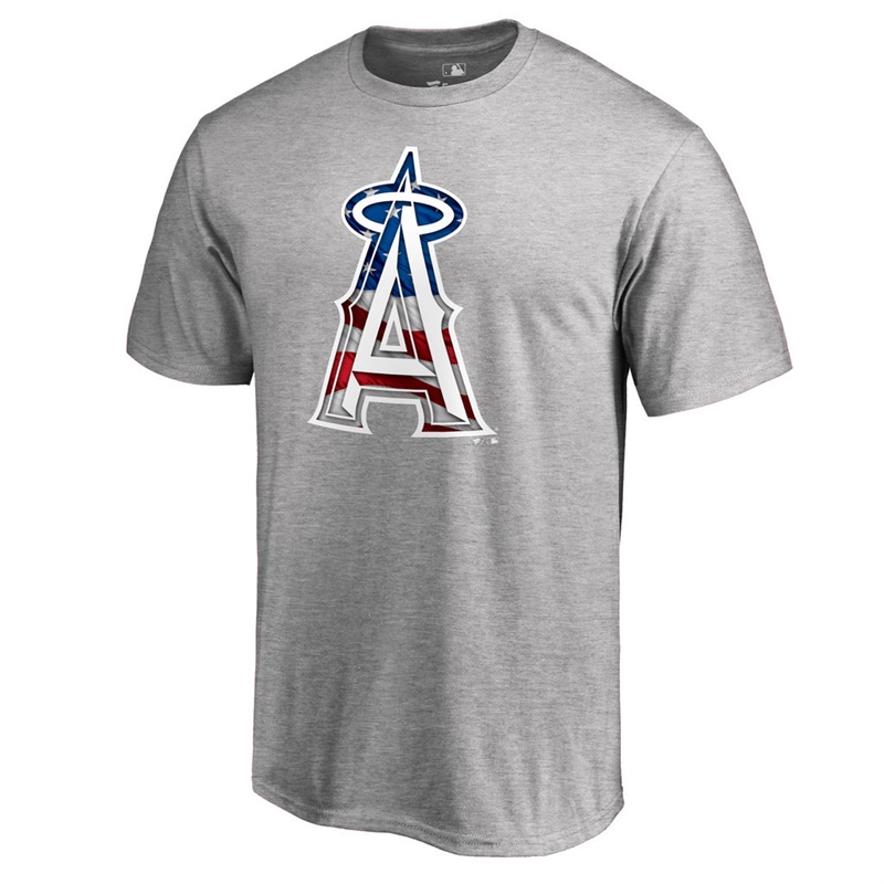 Men Los Angeles Angels Big & Tall Banner Wave II Ash T-Shirt