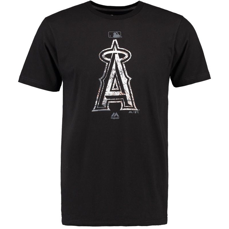 Los Angeles Angels Black Clubhouse Fashion Foil T-Shirt -  Men