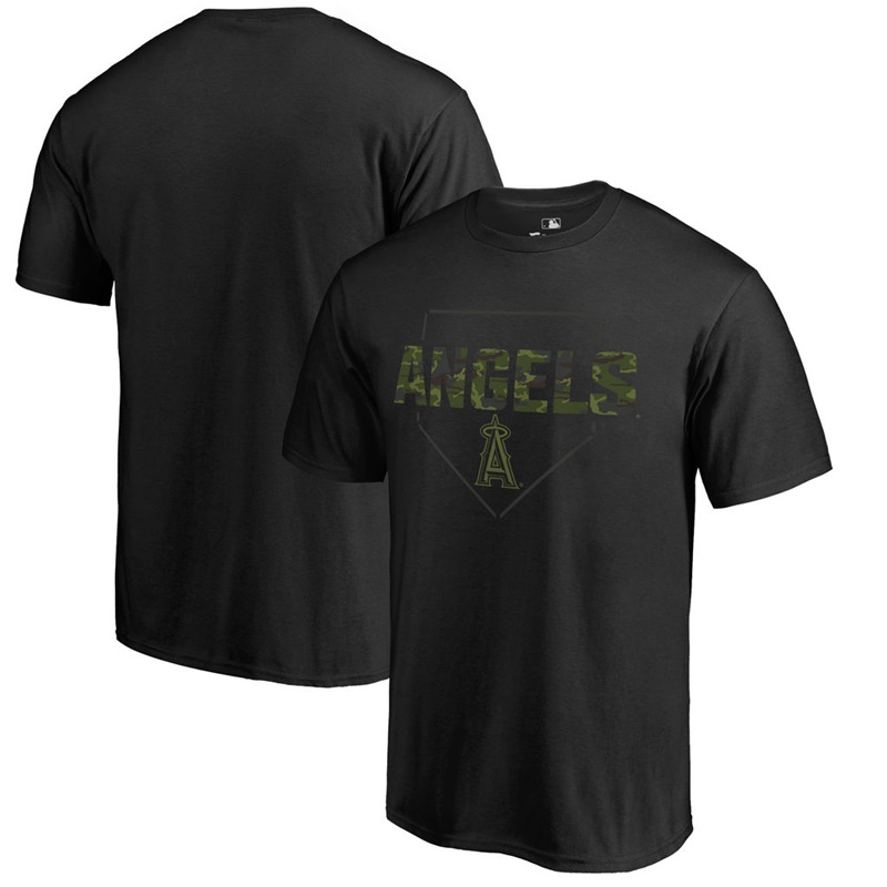 Men Los Angeles Angels Memorial Camo Big & Tall Black T-Shirt