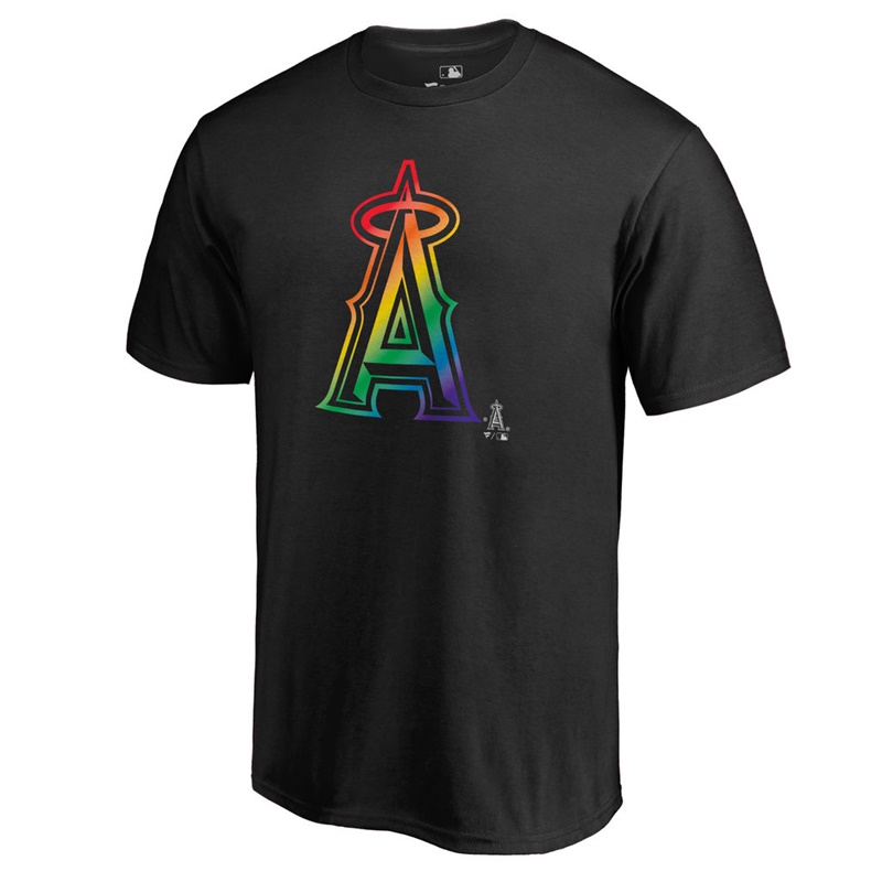 Men Los Angeles Angels Pride Big & Tall Black T-Shirt