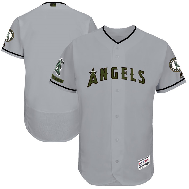 2017 Memorial Day Men Los Angeles Angels Gray Flex Base Team Jersey