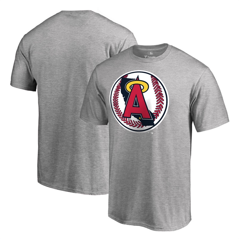 Men Los Angeles Angels Gray Cooperstown Collection Forbes T-Shirt