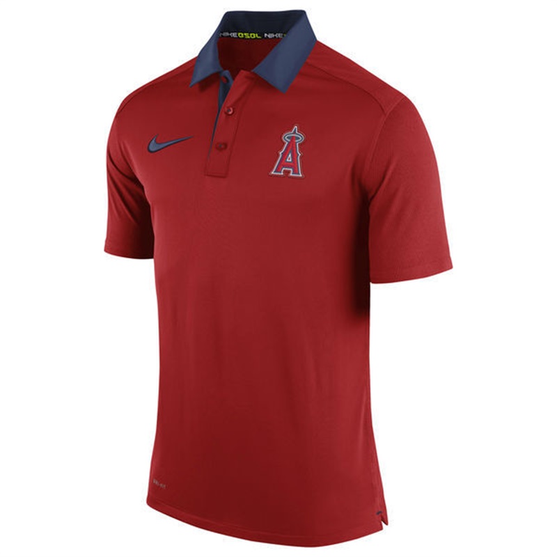 Men Los Angeles Angels Red Authentic Dri-FIT Elite Polo Shirt