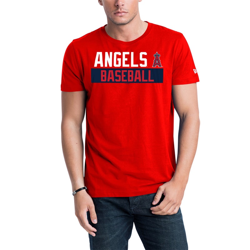 Men Los Angeles Angels Red Bars Jersey T-Shirt