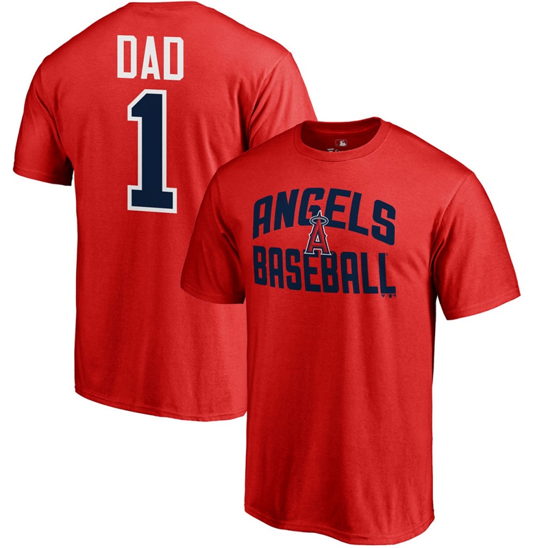 Men Big & Tall Los Angeles Angels Dad #1 Red T-Shirt