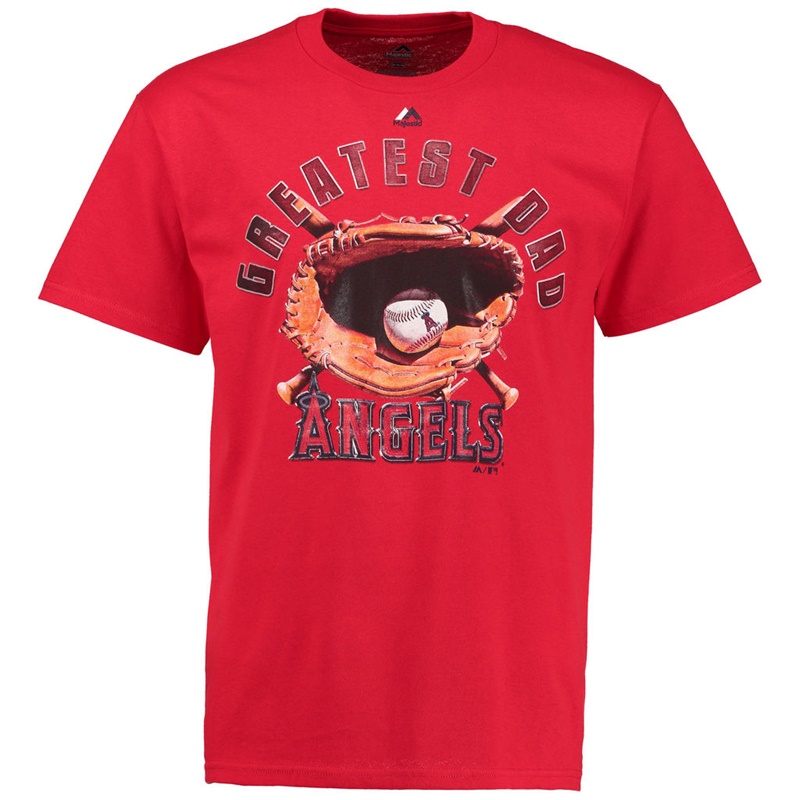 Men Greatest Dad II Los Angeles Angels Red T-Shirt