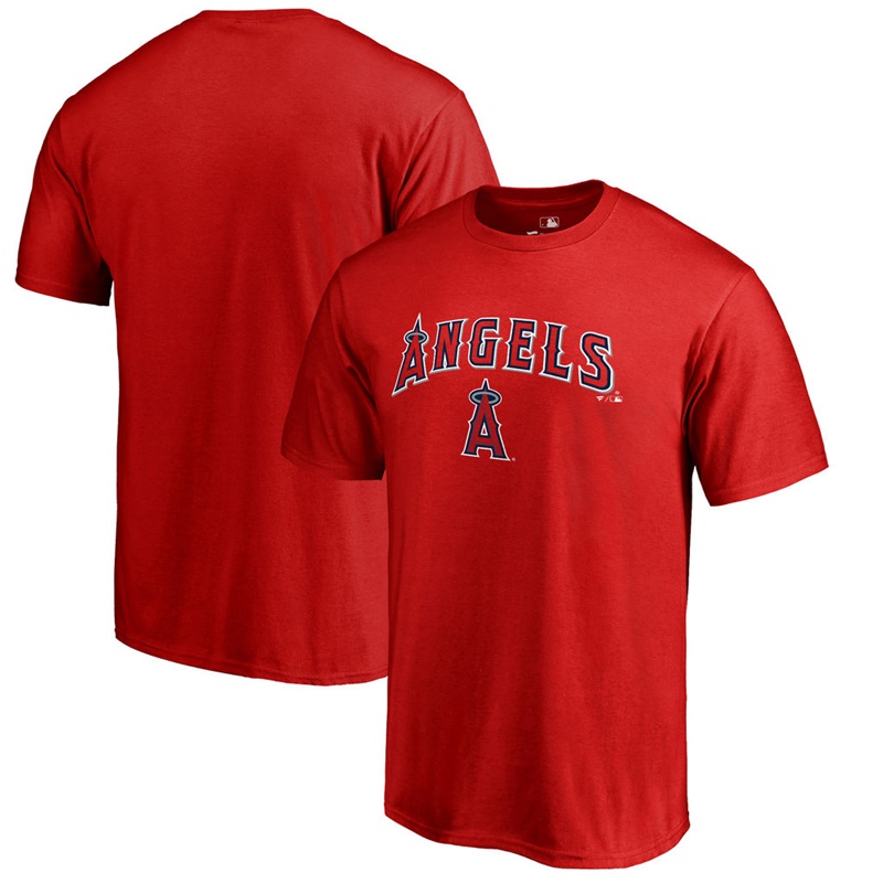 Men Los Angeles Angels Team Lockup Big & Tall Red T-Shirt