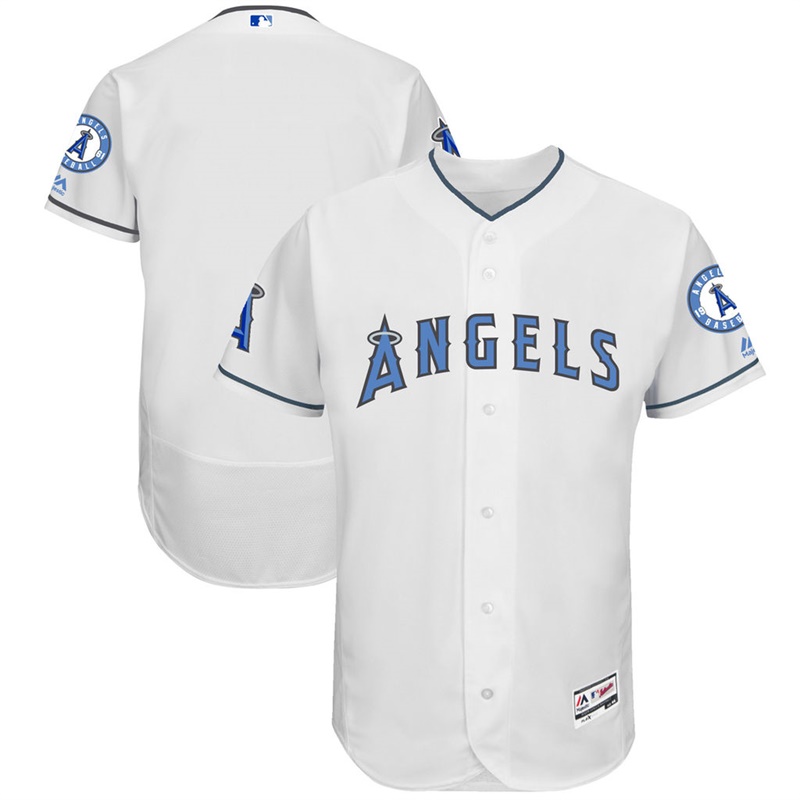 2017 Father's Day Men Los Angeles Angels White Flex Base Team Jersey