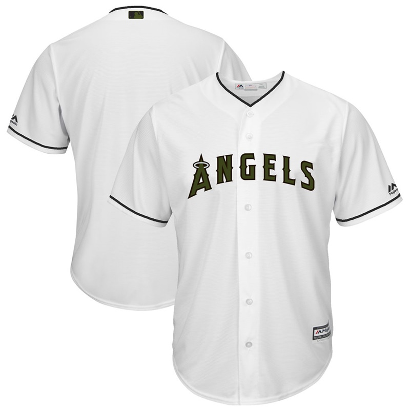 2017 Memorial Day Los Angeles Angels Men White Cool Base Team Jersey