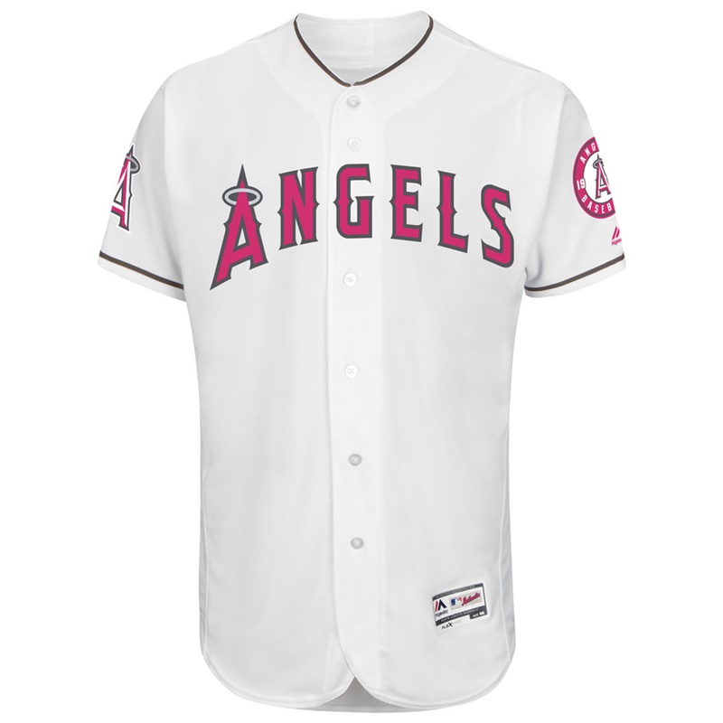 2017 Mother's Day Men Los Angeles Angels White Flex Base Team Jersey