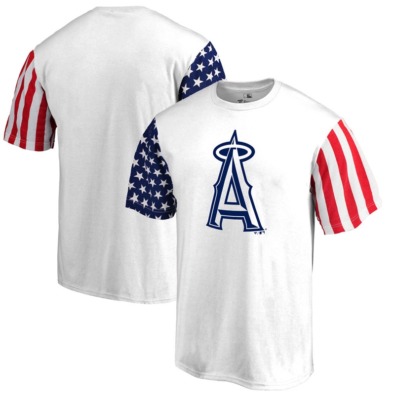 Los Angeles Angels White Stars & Stripes T-Shirt -  Men