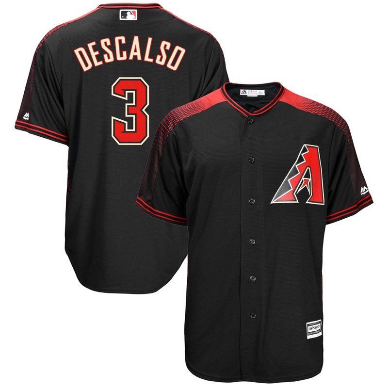 Men Arizona Diamondbacks #3 Daniel Descalso Replica Alternate Black Cool Base Jersey