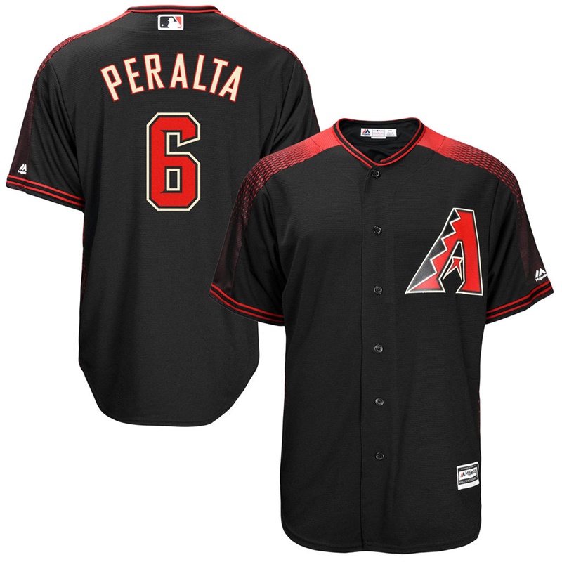 Men David Peralta #6 Arizona Diamondbacks Replica Alternate Black Cool Base Jersey