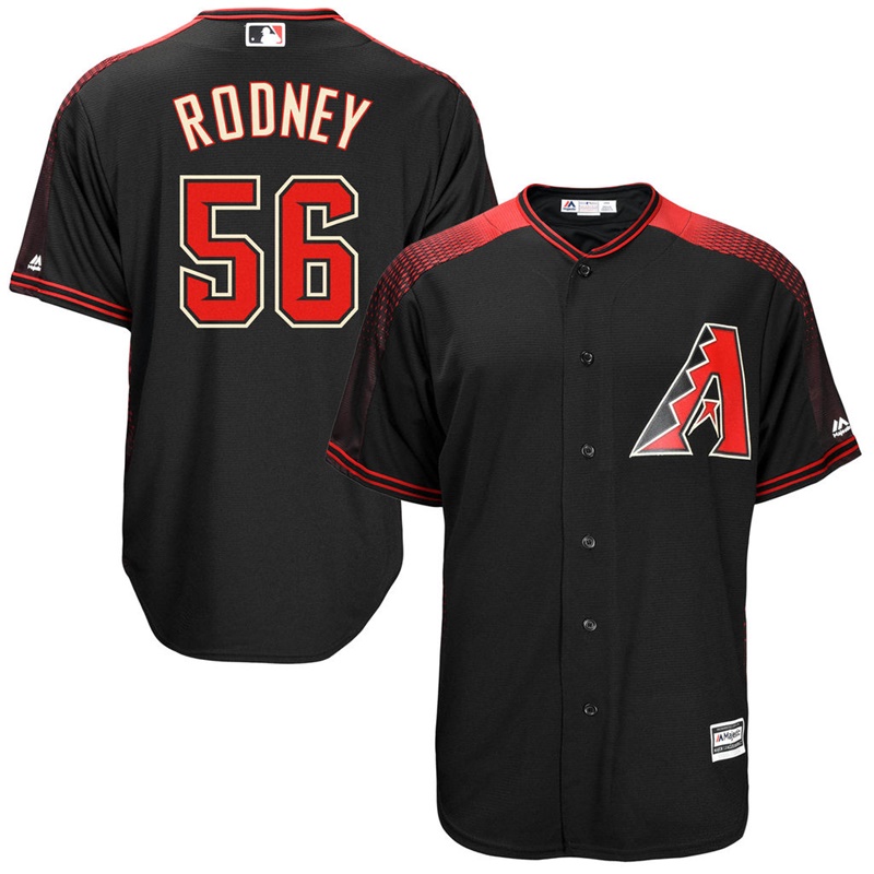 Men Fernando Rodney #56 Arizona Diamondbacks Replica Alternate Black Cool Base Jersey