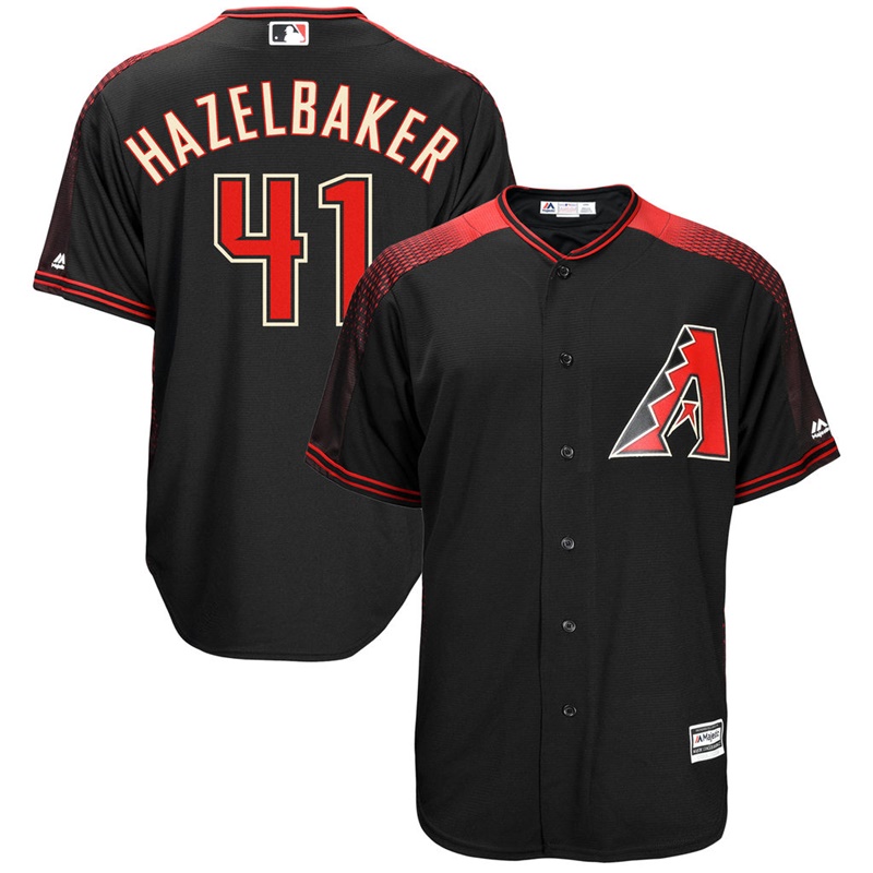 Men Arizona Diamondbacks #41 Jeremy Hazelbaker Replica Alternate Black Cool Base Jersey