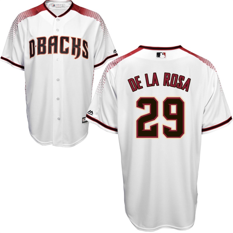 Men Arizona Diamondbacks #29 Jorge De La Rosa 2017 White Cool Base Jersey