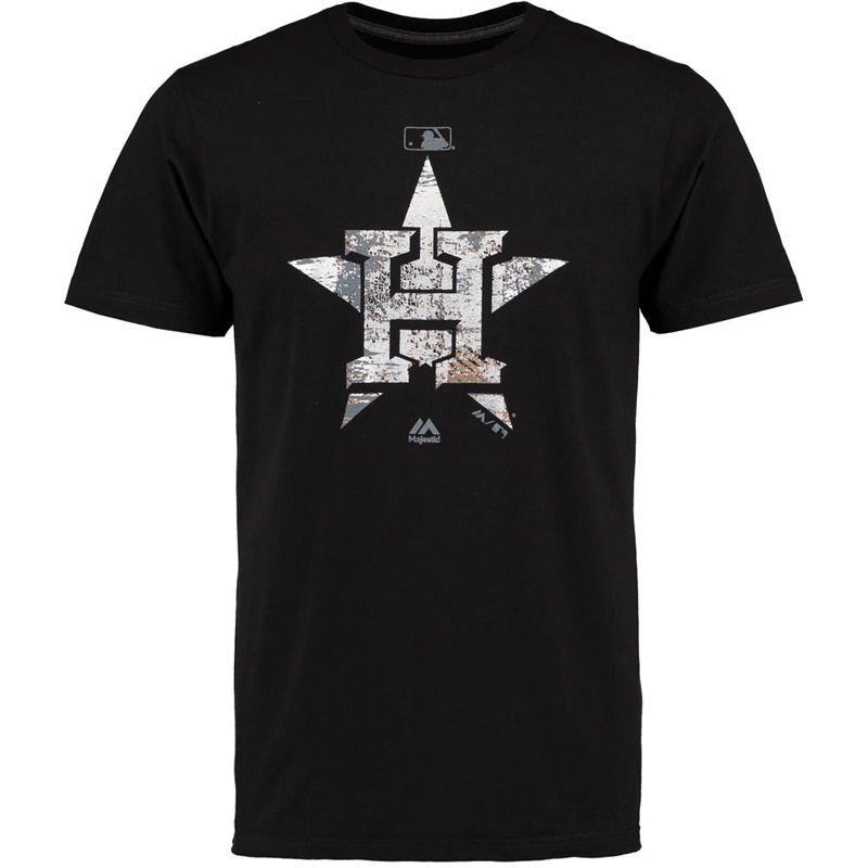 Houston Astros Black Clubhouse Fashion Foil T-Shirt -  Men