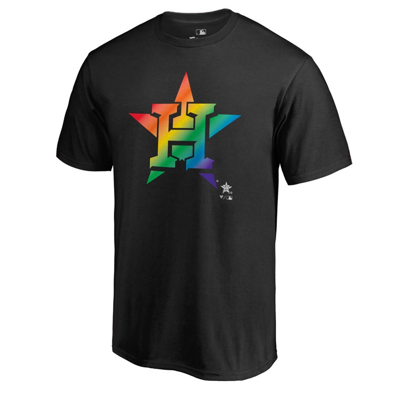 Men Houston Astros Pride Big & Tall Black T-Shirt