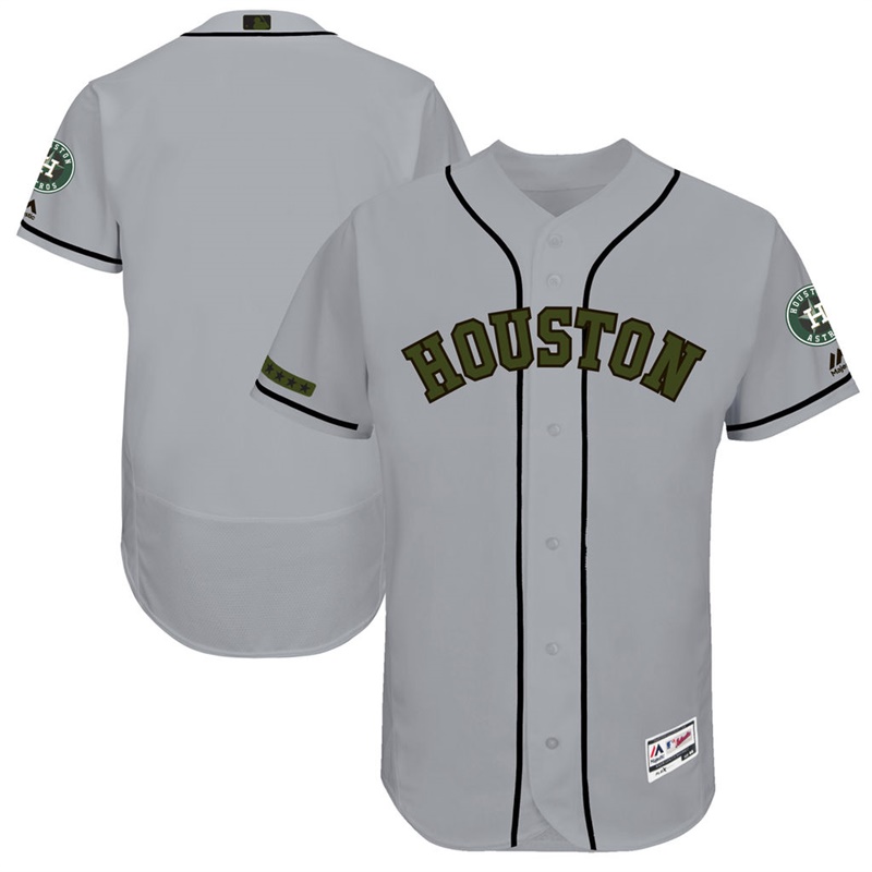 2017 Memorial Day Men Houston Astros Gray Flex Base Team Jersey