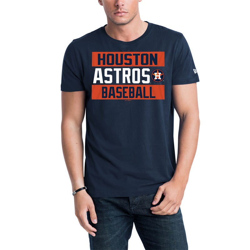 Men Houston Astros Navy Bars Jersey T-Shirt