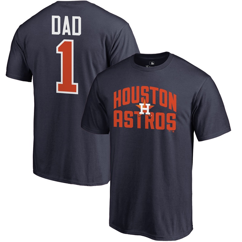 Men Big & Tall Houston Astros Dad #1 Navy T-Shirt