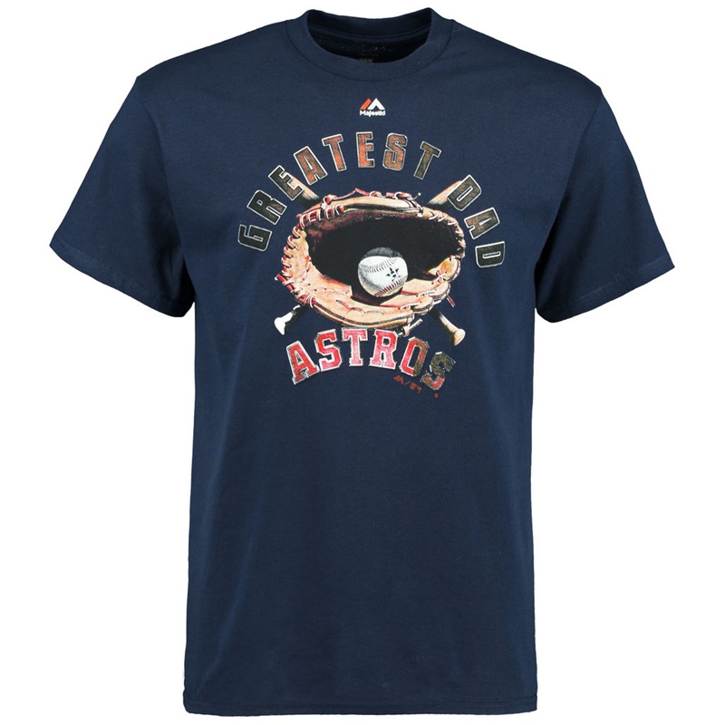 Men Greatest Dad II Houston Astros Navy T-Shirt