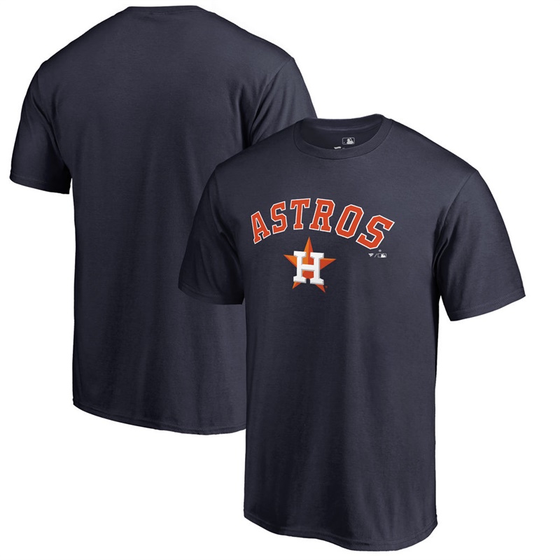 Men Houston Astros Team Lockup Big & Tall Navy T-Shirt