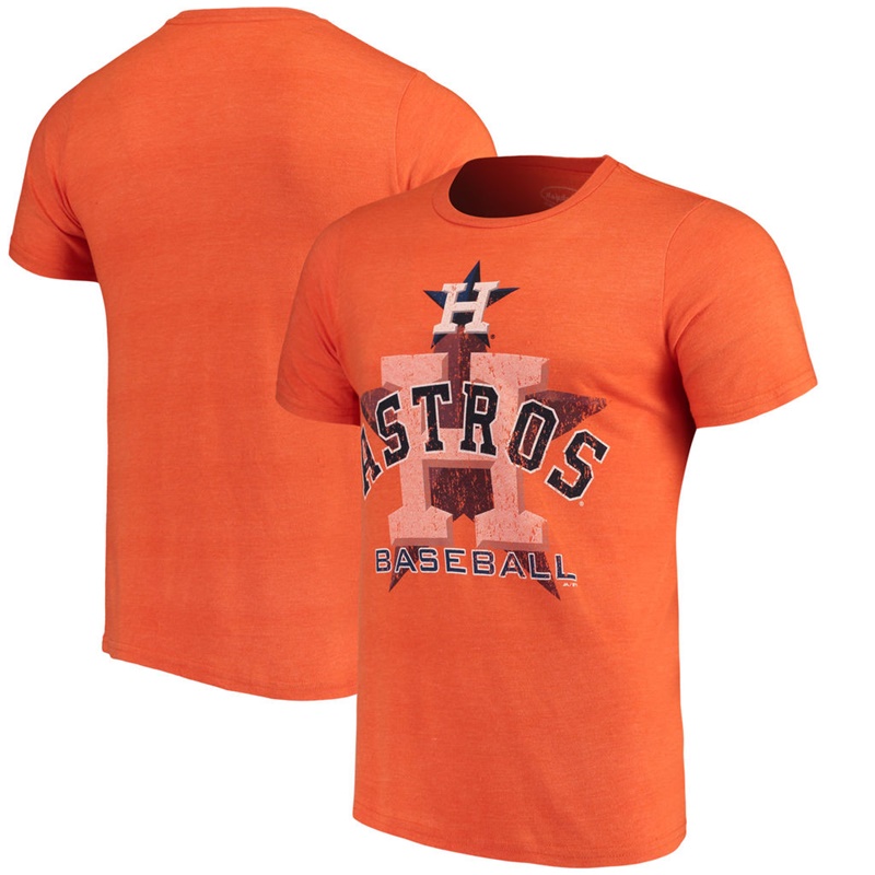 Men Houston Astros Orange Visionary Tri-Blend T-Shirt