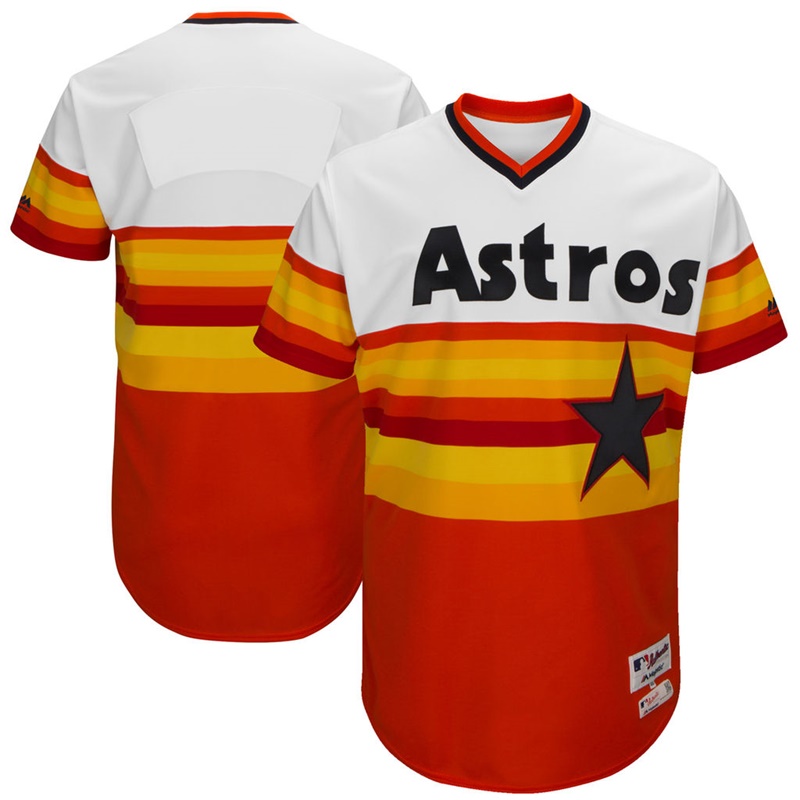 Men Houston Astros White 1977 Turn Back The Clock Team Jersey