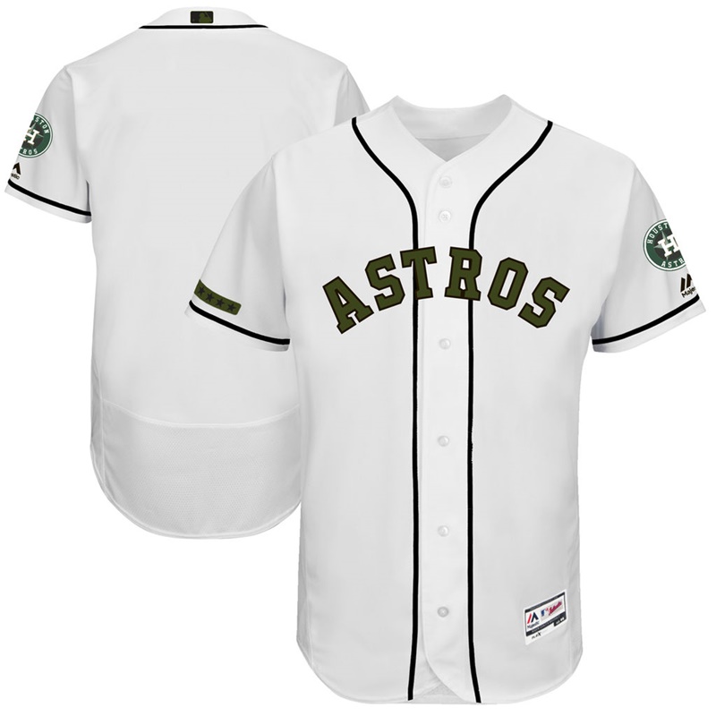 2017 Memorial Day Men Houston Astros White Flex Base Team Jersey