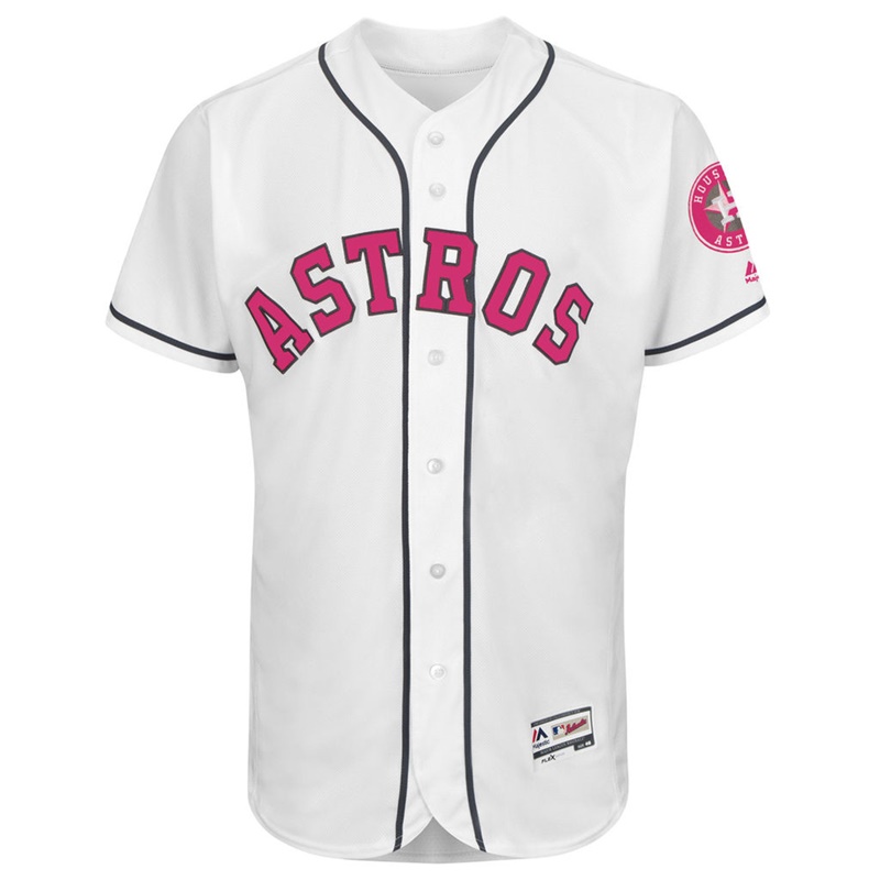 2017 Mother's Day Men Houston Astros White Flex Base Team Jersey