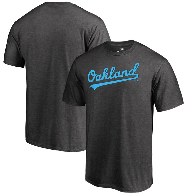 Men Father's Day Oakland Athletics Blue Wordmark Big & Tall Ash T-Shirt