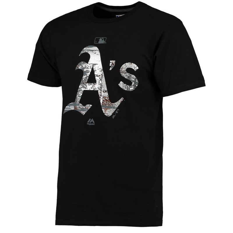 Oakland Athletics Black Clubhouse Fashion Foil T-Shirt -  Men