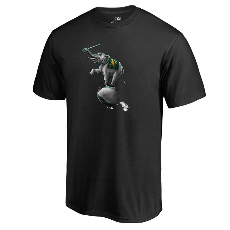 Men Oakland Athletics Midnight Mascot Big & Tall Black T-Shirt